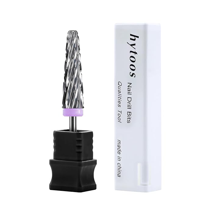 5 in 1 Nail Drill Bits, 24mm Super Long Carbide Tapered Nail Bit, 3/32" Two-way Rotate Acrylic Drill Bits for Nails, Removal Gel Electric Drills File Manicure Accessories (3XC)