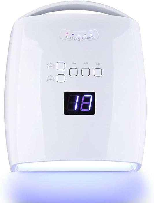 48W Professional Rechargeable UV/LED Nail Lamp, Cordless Gel Nail Dryer with Auto Sensor & Digital Display, 4 Timer Setting Quick Curing Light for Home Salon
