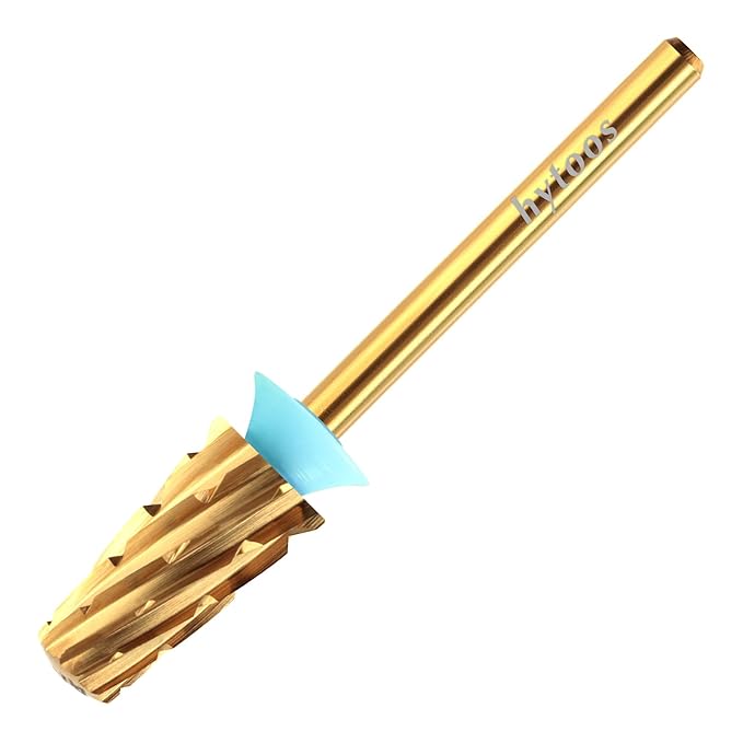 4XC Safety Tapered Nail Drill Bits,Titanium Coating Rounded Barrel Carbide Nail Bit, 3/32 Two-way Rotate, Electric Drills Accessories Hard Gel Acrylic Powder Remover Tool (4XC, titanium)