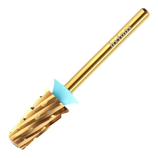 4XC Safety Tapered Nail Drill Bits,Titanium Coating Rounded Barrel Carbide Nail Bit, 3/32 Two-way Rotate, Electric Drills Accessories Hard Gel Acrylic Powder Remover Tool (4XC, titanium)
