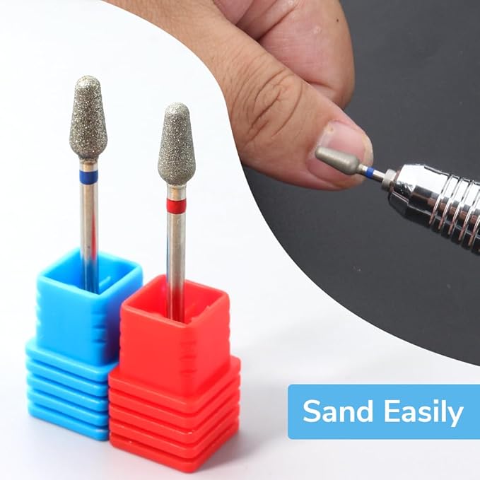 QUNZHAO 2Pcs Diamond Nail Drill Bits Carbide Conical Micro Cuticle Remover Bit for Under Nail Dead Skin Cleaning Cuticle Remove Nail Art Design Manicure(03 set)