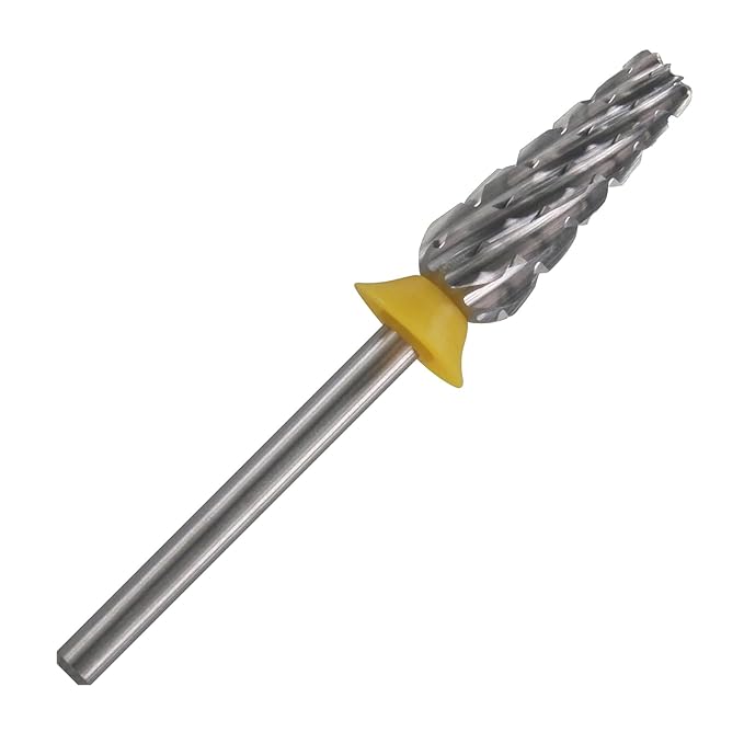 C & I Nail Drill Bit 6 in 1 Multi-function Rounded End E File, Tungsten Steel CNC Overall Cutting, Manicure Tool for Nail Tech Quick Remove Nail Gels, Acrylic Nails (Original, Double Coarse -XXC)