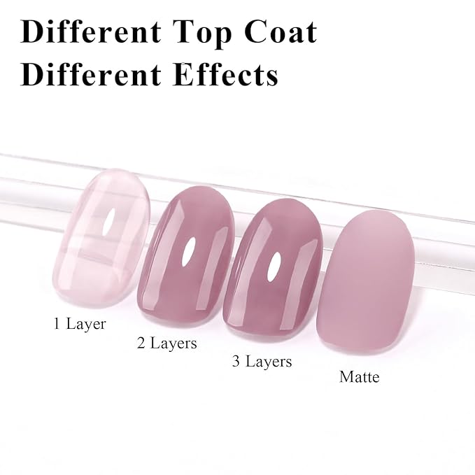 Imtiti Jelly Gel Nail Polish, 15ML Light Purple Sheer Jelly Gel Polish Soak Off LED UV Nail Gel Polish Mauve Chiffon Translucent Gel Nail Polish Nail Starter Manicure Salon Nail Kit