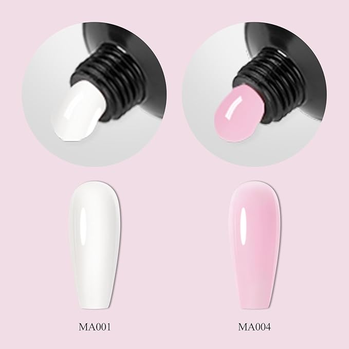 MEET ACROSS Poly Nail Gel 10Pcs Nail Extension Gel Set and Nail Extension Starter Kit for Beginners Nail Art DIY Home Gifts for Women (SET-6, 10pcs)