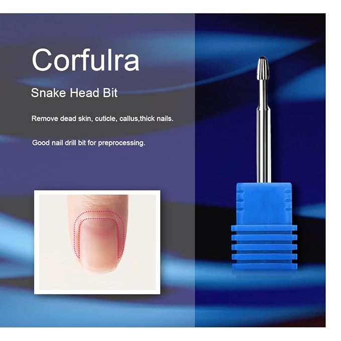 Cuticle Bit for Nail Drill, CORFULRA 3Pcs Nail Drill Bits Professional Carbide Bits for Nails Nail Buffer Bit Nail Trimer, Under Nail Cleaner Cuticle Remover Nail Prepare, Nail Supplies for Nail Techs