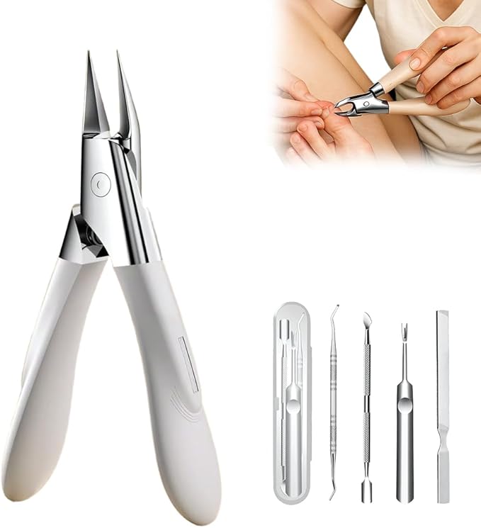 Nailpro Guard, 2025 New Designed for Ingrown and Thick Nails, Portable Ultra Sharp Stainless Steel Nail Clippers, Ultra-Thin, Easy Grip and Squeeze, Featuring Permanently Sharp Steel (White)