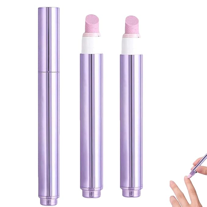 2025 Upgrade 3-in-1 Nail Care Pen, Ceramic Cuticle Pusher with Oil, Refillable Cuticle Oil Pen, Nail Buffer & Strengthener for Dry, Brittle Nails (2)