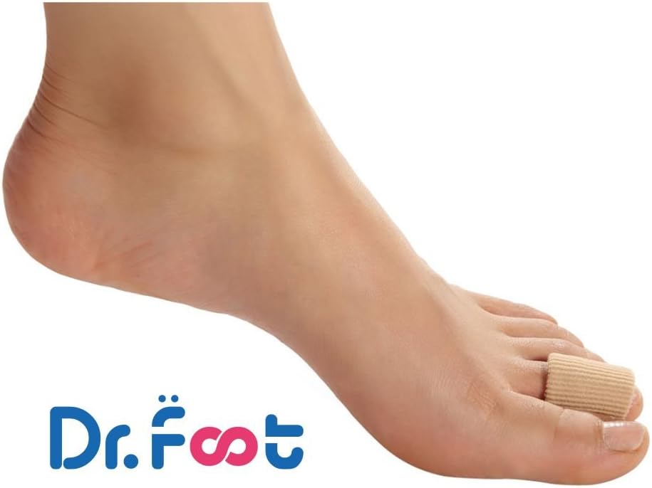 Dr. Foot's Toe Tubes-3 Pcs-Fabric Sleeve Protectors with Gel Lining Pad The Toes to Prevent Corn, Callus & Blister-Bunions Sore Corns Hammertoes Gel Toe Separators Protector