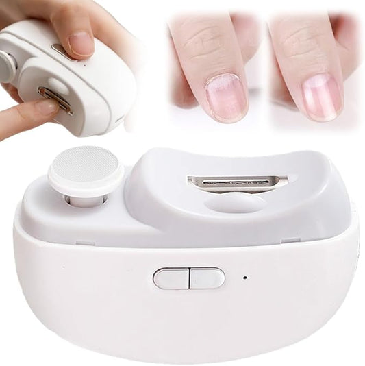 Electric Nail Clipper,Toenail Clippers for Seniors,2026 2 in 1 Automatic Nail Trimmer with Polishing,Fingernail Clipper for Men Women Kids Baby Adults (White)