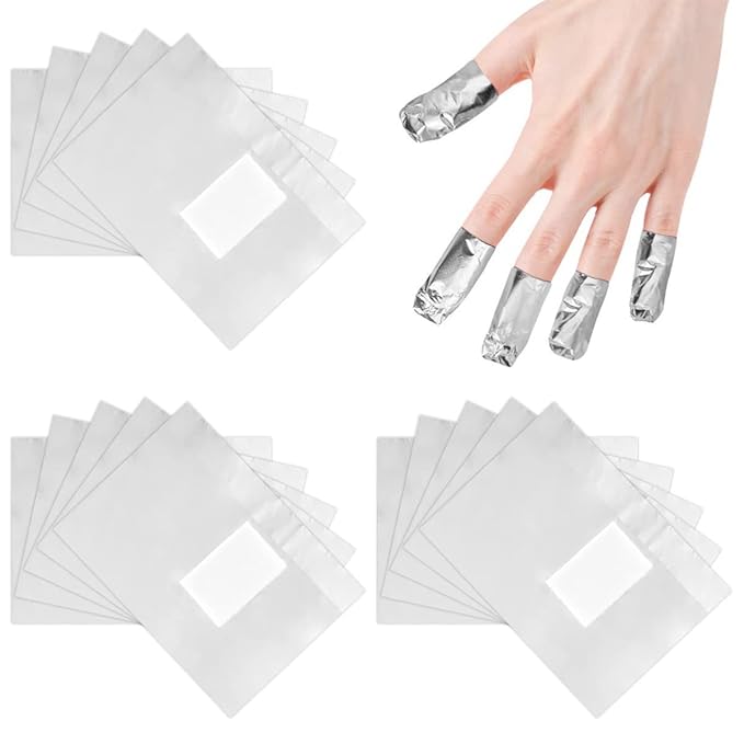 1000Pcs Nail Polish Remover Gel Nail Foil Wraps Aluminium Soak Off Foils Cotton Pads Gel Nail Polish Wraps Removal Tool Kit Finger Nail Polish Remover with Lint Free Lager Cotton Pad (1000PCS)