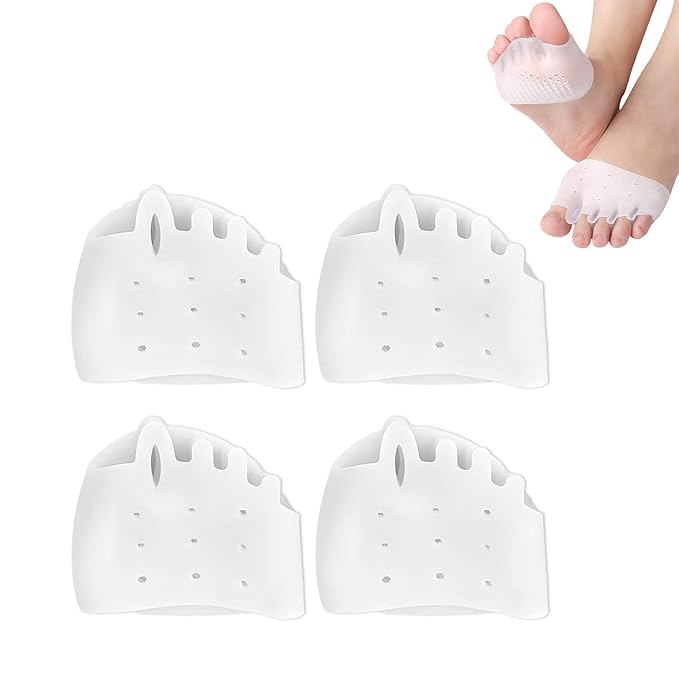 Toe Sleeves, 2 Packs Cove Silicone Toe Separators for Women & Men, Breathable Soft and Comfortable Gel Foot Cushions, Ideal for Daily Wear (2 Pairs, White)