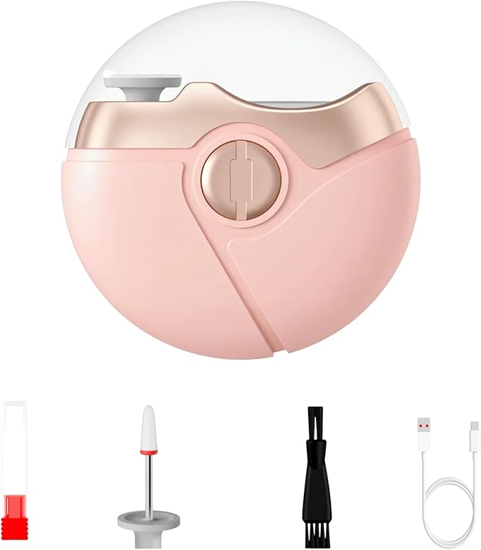 3 in 1 Electric Polishing Automatic Nail Clippers, 2025 New Electric Nail Clipper for Baby Adults, Rechargeable Electric Toenail Clippers for Seniors, Smart Nail Trimmer Kits (Pink)