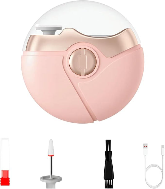 3 in 1 Electric Polishing Automatic Nail Clippers, 2025 New Electric Nail Clipper for Baby Adults, Rechargeable Electric Toenail Clippers for Seniors, Smart Nail Trimmer Kits (Pink)
