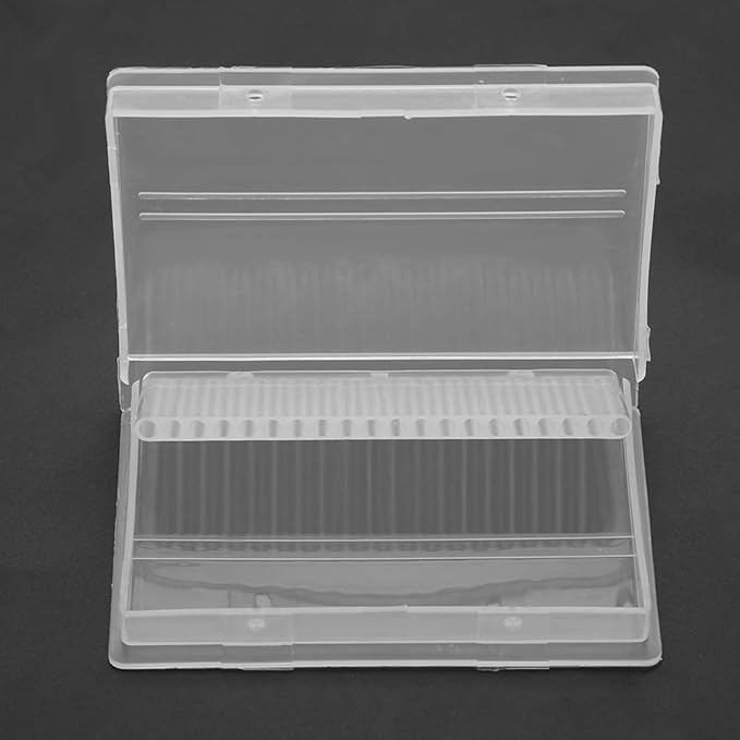 Nail Drill Bit Case, 20 Slots Nail Drill Bit Case Holder Manicure Tool Organizer Displayer Stand Nail File Bit Case Holder