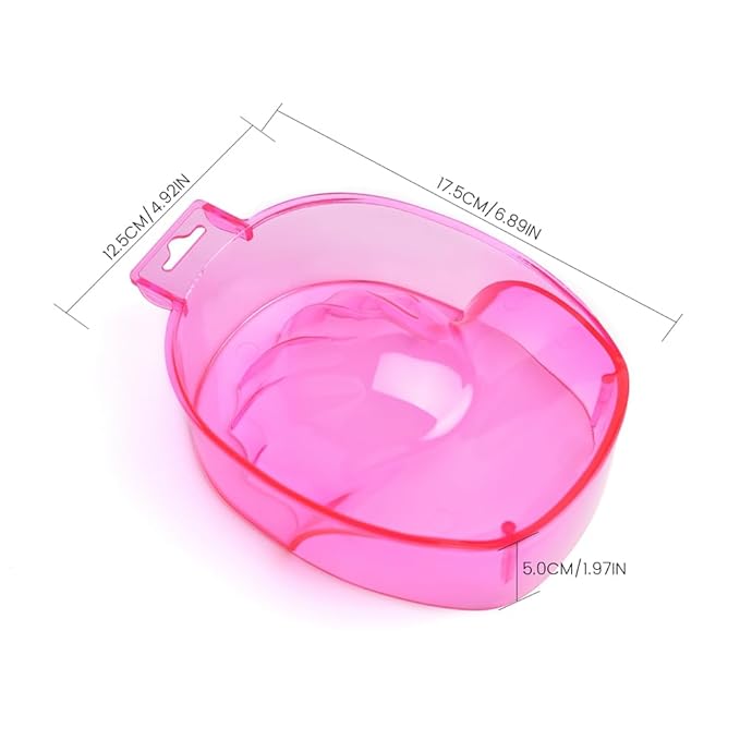 Nail Spa Soak Bowl Gel Polishing Remover Manicure Soaking Bowl Clear Acrylic Nail Soak Bowl Warm Water Bowl Hand Bowl With Handle Hand Care Tools, Rose Red