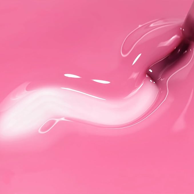 Imtiti Jelly Gel Nail Polish, Bright Pink Sheer Jelly Nail Gel Polish Soak Off UV LED Spring Summer Translucent Art Manicure Salon DIY Design 10ML