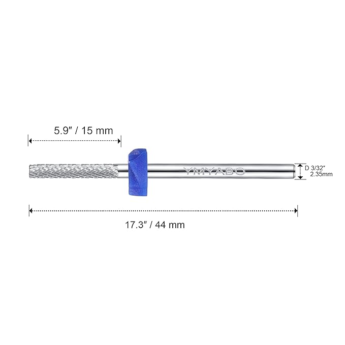 Nail Drill Bit 3/32" Safety Cuticle Clean Nail Carbide Bit Professional Nail Cleaner Bits, Nature Nail Bit for Manicure Nail Prepare Nail Polishing Tool-Medium