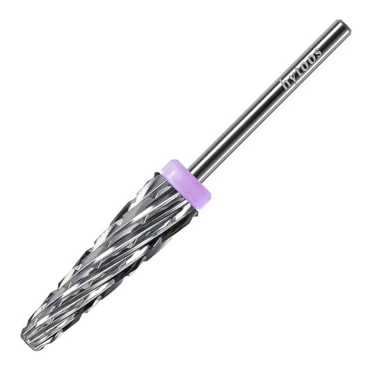 5 in 1 Nail Drill Bits, 24mm Super Long Carbide Tapered Nail Bit, 3/32" Two-way Rotate Acrylic Drill Bits for Nails, Removal Gel Electric Drills File Manicure Accessories (3XC)