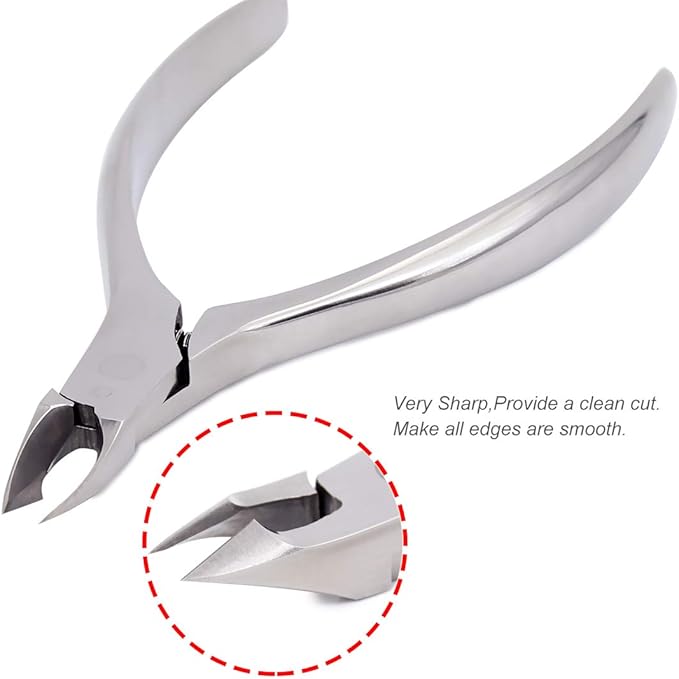 Nail Clippers, SZQHT Precision Toenail Clipper Tool for Thick or Ingrown Toenails Heavy Duty Stainless Steel Toe Nail Clippers Includes Safety Tip Cover