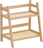 Wooden Double Layer Rack, Compact Tabletop Storage Rack, Versatile Organizer by Heoclao