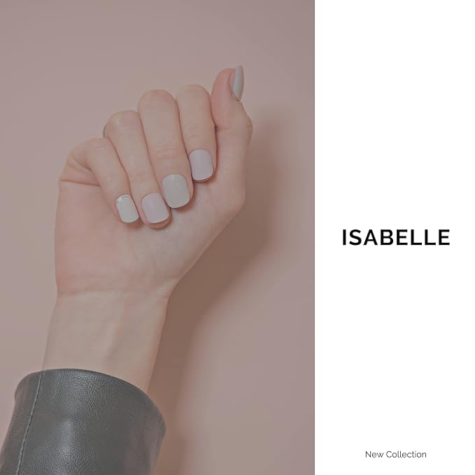 NAILOG Semi Cured Gel Nail Strips, 34 pcs Salon-Quality Gel Nail Stickers, Long Lasting Nail Wraps for Women with Soft Gel Finish | Isabelle