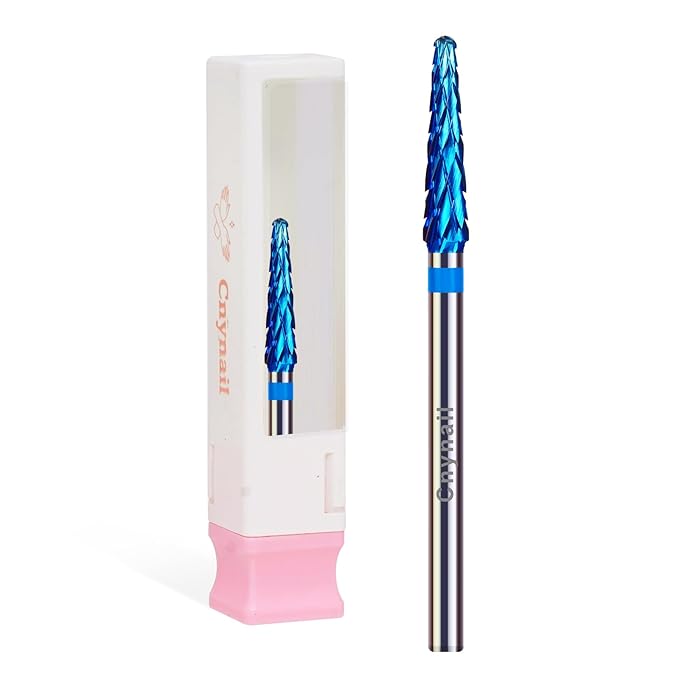 3/32" Small Cone Clean Medium Grit Carbide Cuticle Cleaner Bit for Electric Nail Drills – Professional Manicure Tool for Nail Salons and Home Use (M Grit. Blue)