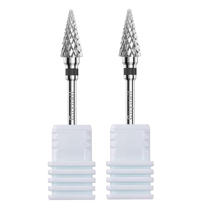 3/32" 2PCS Clean Umberllas Bits Extra Coarse Grit Carbide Cuticle Cleaner Bit for Electric Nail Drills – Professional Manicure Tool for Nail Salons and Home Use (XC Grit. Silver)