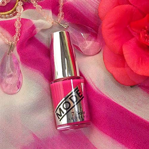 MODE Wild Hot Pink Fuchsia Nail Polish Long Lasting Fade Free Nail Lacquer Color, Nourishing Chip Resistant Strength Protection, Vegan, Pro Wide Brush, NY Made, 7 Soir Le Vernis, Conjuring Friday