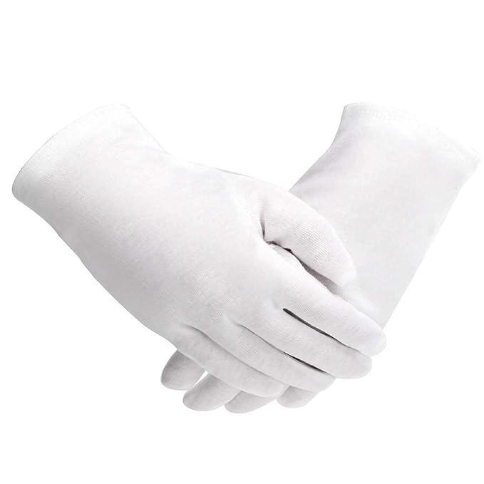 20 Pairs Archival Photo Gloves, White Work Gloves for Art Handling Working Photography Cloth Gloves Liners Bulk for Handling Jewelry, Film, Photo, Coin Collectors, Metal Inspection Men & Women