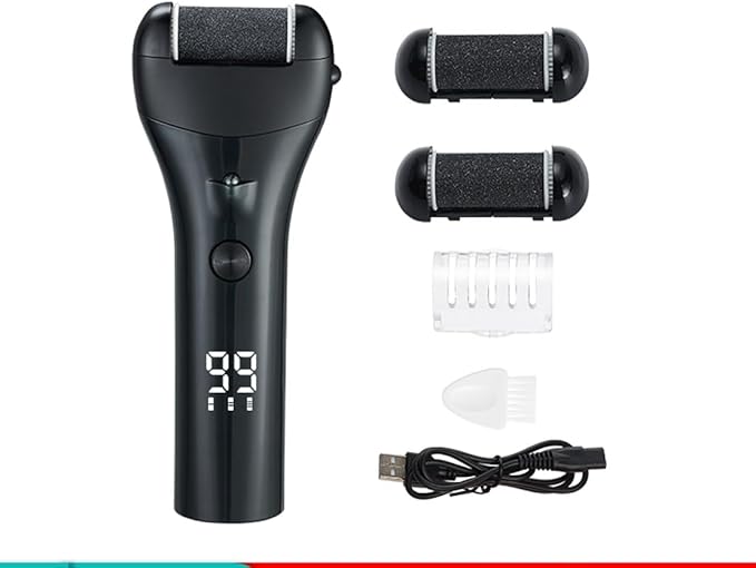 Electric Waterproof Callus Remover for Feet,3 Speed, Powerful Sander Grinder Pedicure Hard Dead Skin Remover. Rechargeable Portable Electronic Foot File Pedicure Kits.3 Rollers