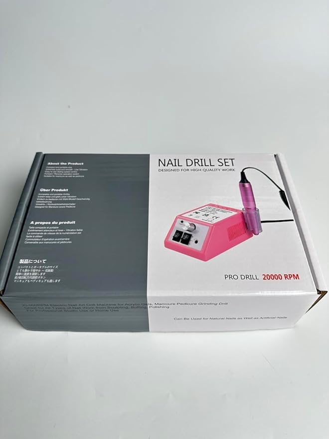 Professional Nail Drill Machine 20000 RPM Efile Electric Nail Filer Kit for Finger Toe Nails, Acrylic Gel Nails, Manicure Pedicure Drill with 6Pcs Nail Bits, 106Pcs Sanding Bands - Grey