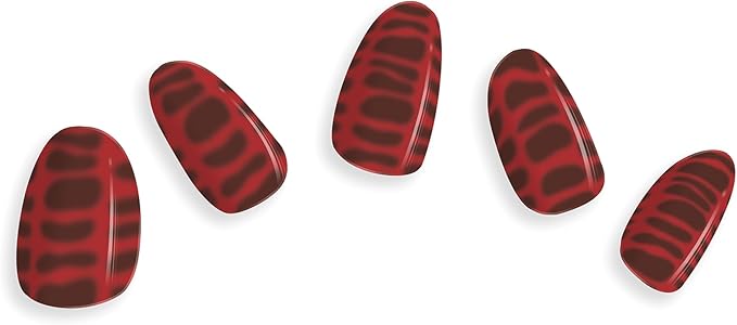 Semi Cured Gel Nail Strips - Minimalist Ombre Nail Polish Wraps, Works with Any UV Lamp - Long Lasting Easy Salon Manicure - 24pcs with 2 Prep Pads, Nail File & Cuticle Stick (Snake's Out)