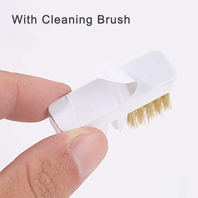 2 in 1 Nail Drill Bits Holder & Nail Drill Bits Cleaning Brush Case, Electric Nail Drill Bits Holder Stand Display Organizer Dustproof Case for Nail Manicure Tools(White)
