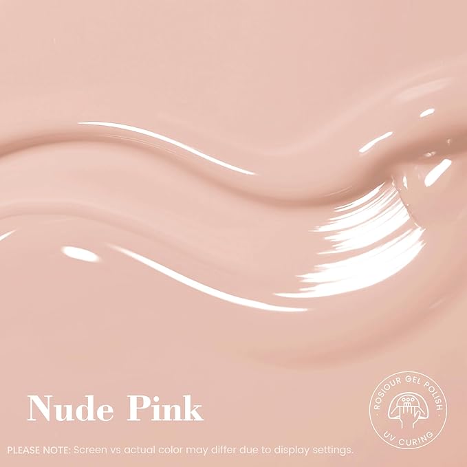 HEMA and TPO Free Nude Pink Gel Polish, 18 ML Nude One Step Gel Nail Polish 3-in-1, No Need Base and Top Coat Easy DIY Nail Art, Soak Off U V Gel Polish for Women Girl Nail Lovers