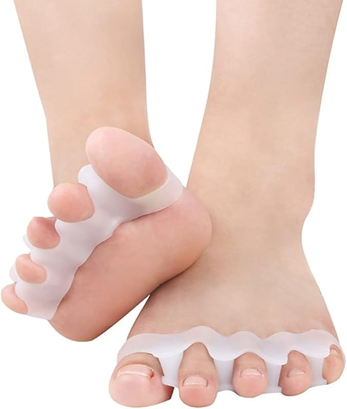 Toe Separators for Children, 2 Pairs Gel Toe Stretchers for Overlapping Toes, Kids Toe Separators Silicone, Toe Spacers Orthopedic Bunion Corrector, Hammer Straighten Correct Bunion Pain Toe for Kids