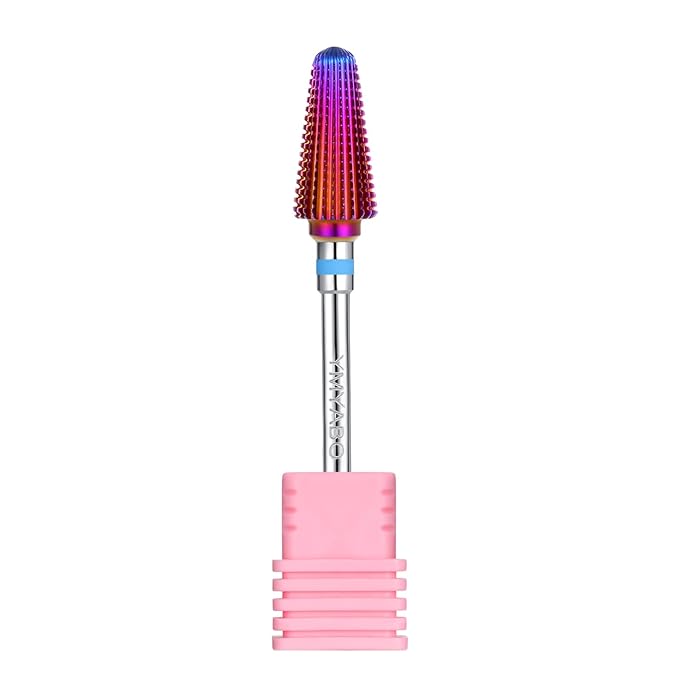 Nail Drill Bit,Professional 3/32" Purple Tornado Carbide Tungsten Multifunction Bits， Fast Remove for Hard Gel and Acrylic, Manicure Pedicure Cuticle Nail Polishing Tool-Medium