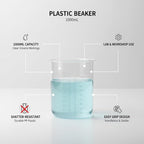 1000mL Shatter-Resistant Plastic Beaker - Image 5