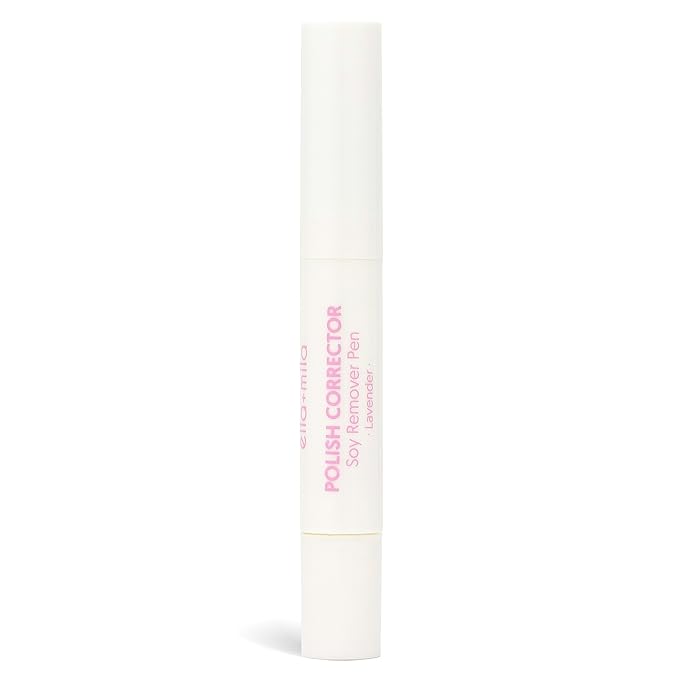 ella+mila Lavender Soy Nail Polish Remover Pen - Nail Polish Corrector Pen for Clean Up - Natural Fingernail Edge Cleaner Tool - Travel Size Fingernail Varnish Remover