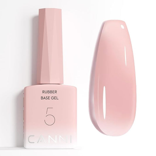 CANNI Rubber Base Gel – 9ml Nude Base Coat Gel, Natural Cover Strengthening for Weak Nails, Soak Off UV LED for DIY Salon Manicure