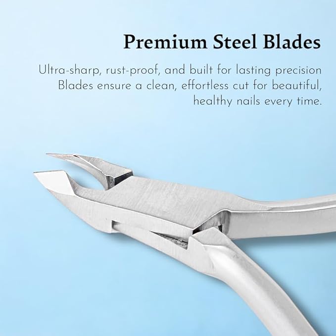 Cuticle Trimmer with Cuticle Pusher & Nano Nail File - Cuticle Nipper Cuticle Remover Nippers Professional Stainless Steel Clippers Pedicure Manicure Tools for Fingernails