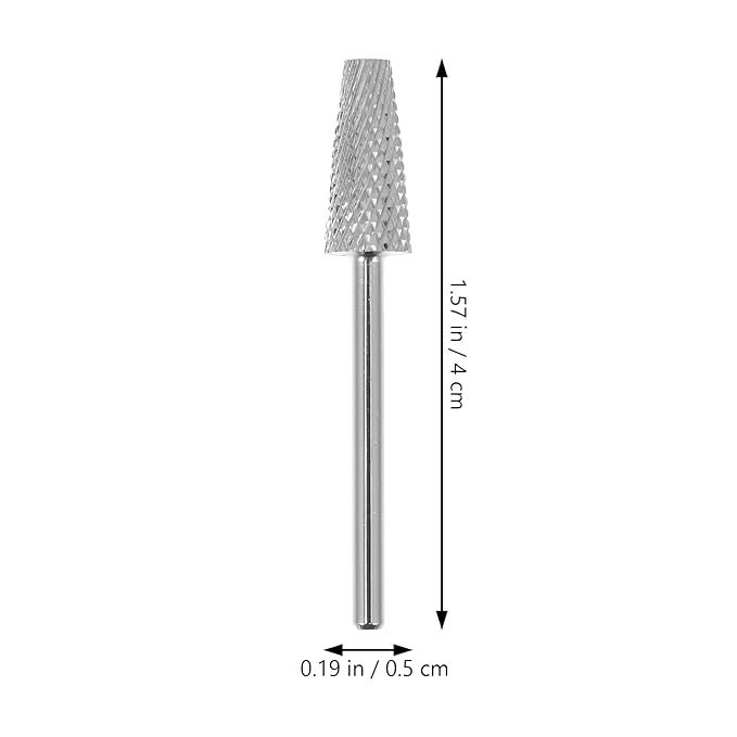 minkissy 3pcs Tapered Barrel Carbide Nail Drill Bit for Nail Polisher Tungsten Steel Conical Nail Drill Head Nail Art Supplies for Electric Nail File Manicure Pedicure