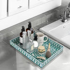 Green Serving Trays, Plastic Rectangular Serving Tray - Image 2