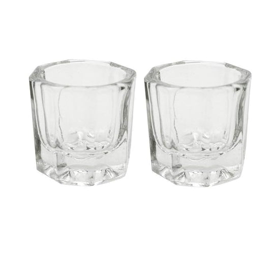 2 Nail Art Acrylic Liquid Powder Dappen Dish Glass Crystal Cup Glassware Tools