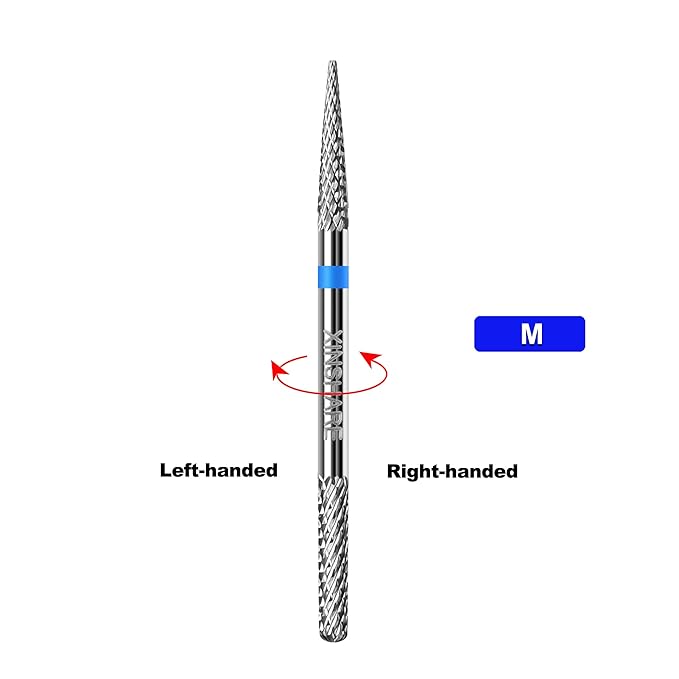 Multifunction Under Nail Drill Bit Double Ends Tungsten Carbide Sliver 3/32" Sharp Nail Gel Cuticle Remover Drill Bit for Nail Preparation Manicure Pedicure，Medium
