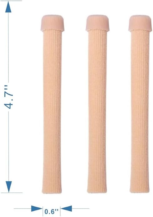 Dr. Foot's Toe Tubes-3 Pcs-Fabric Sleeve Protectors with Gel Lining Pad The Toes to Prevent Corn, Callus & Blister-Bunions Sore Corns Hammertoes Gel Toe Separators Protector