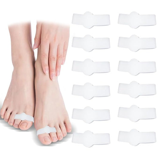 12-Pack Silicone Toe Separators, Bunion Corrector and Toe Spacers for Soothing Pain Relief, Suitable for toe separators for bunions,Upgrade Your Foot Health,and Enhanced Comfort