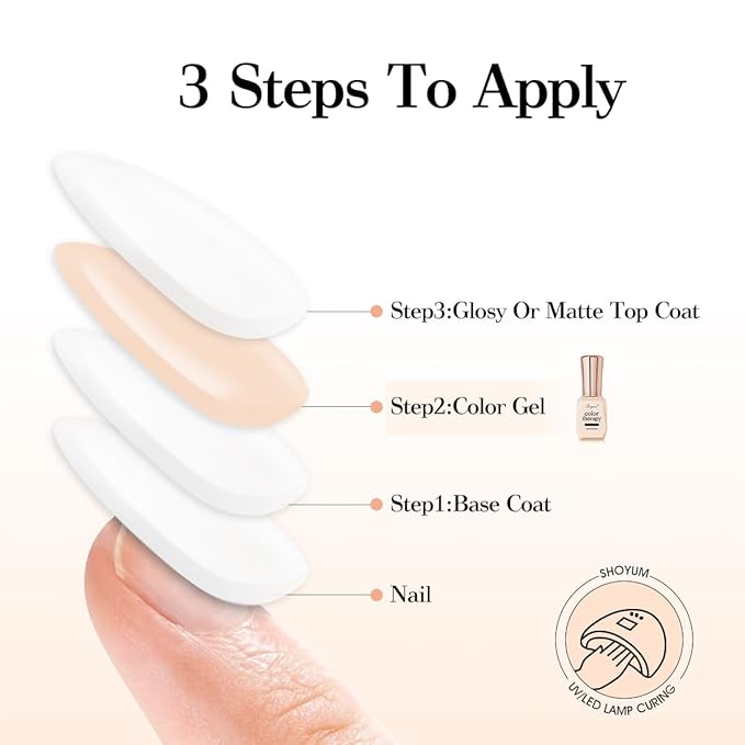 Milky Nude Gel Nail Polish, 15ml Natural Jelly Sheer Color Soak Off UV Light Cure Translucent Gel Polish for Nail Art Salon DIY Manicure at Home X02