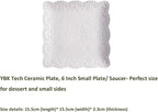 YBKTEX Ceramic Plate, Square Embossed Lace Plate - Image 2