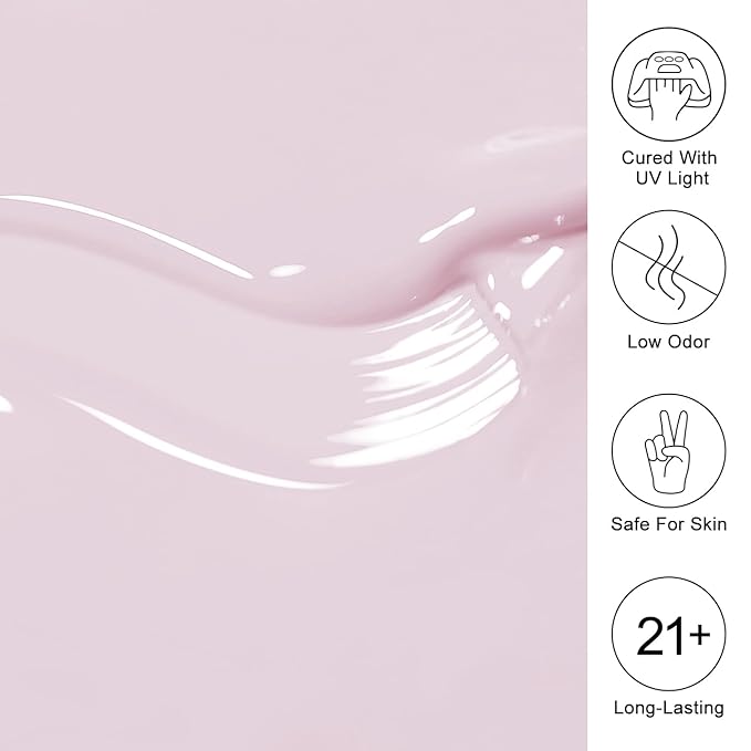 Imtiti Nude Gel Nail Polish, Neutral Nail Gel Polish High Gloss Soak Off UV LED Spring Summer Nail Art Manicure Salon DIY Design 10ML