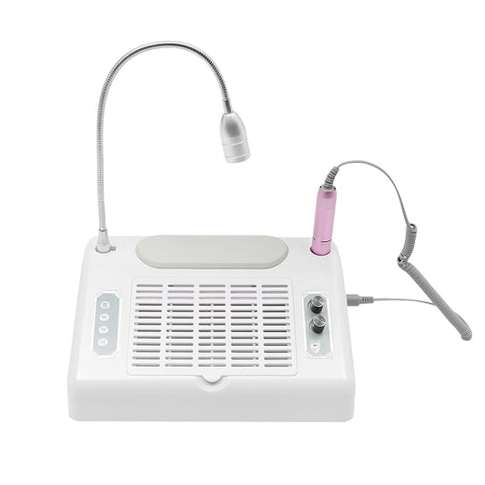 5 in 1 Nail Dust Collector, Manicure Machine Nail Dust Collector, Professional 30000rpm Multifunctional Electric Nail Drill Machine with Dust Collector Vacuum LED Desk Lamp for Acrylic Nails